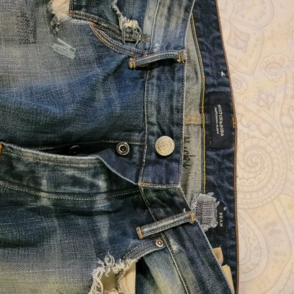 SCOTCH & SODA DEAN Men W33/L32 Relaxed Patched Distressed Jeans 22577 - Picture 5 of 6